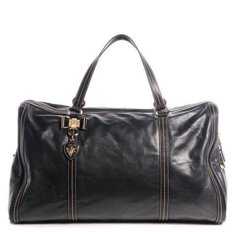 GUCCI Nappa Leather Duchessa Large Boston Bag Black